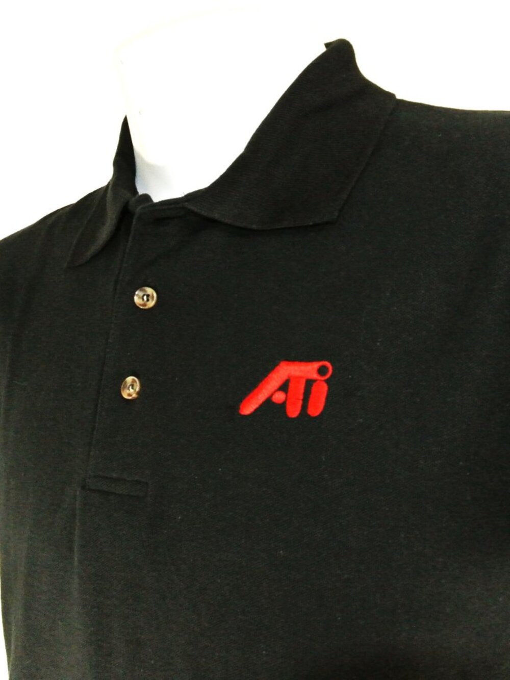 ATI Vintage Canadian Tech Black Polo Shirt Employee Uniform NEW Size XL
